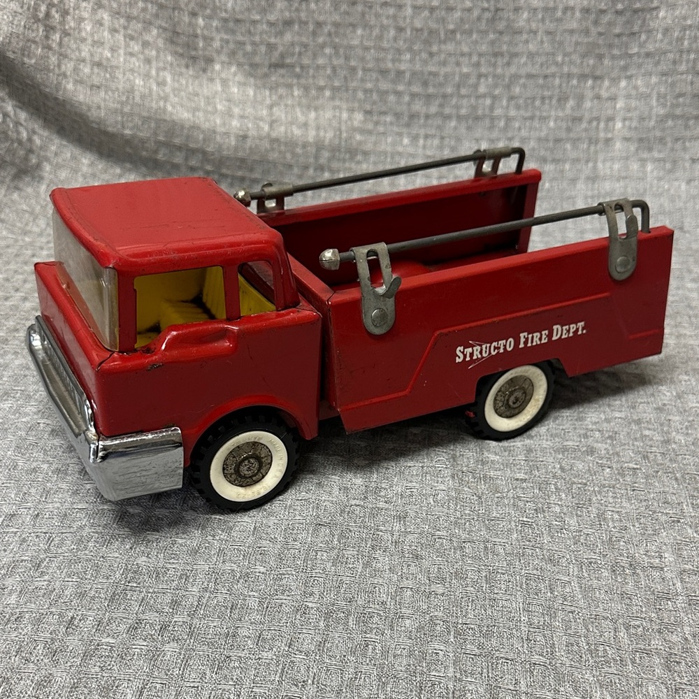 Structo fire dept. Red Fire Dept. Toy Truck - Kids Fire Engine 1960’s vintage